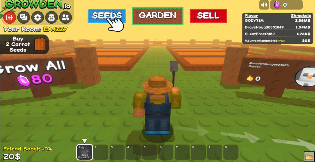 play Grow a Garden free at raiseanimals.live!